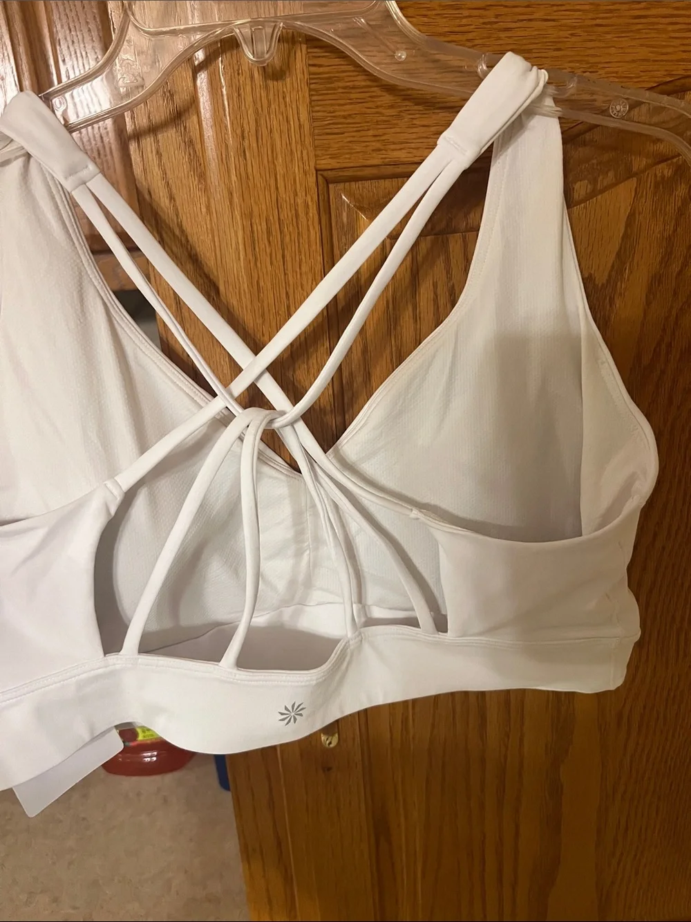 Athleta White Strappy Sports Bra with Crisscross Back